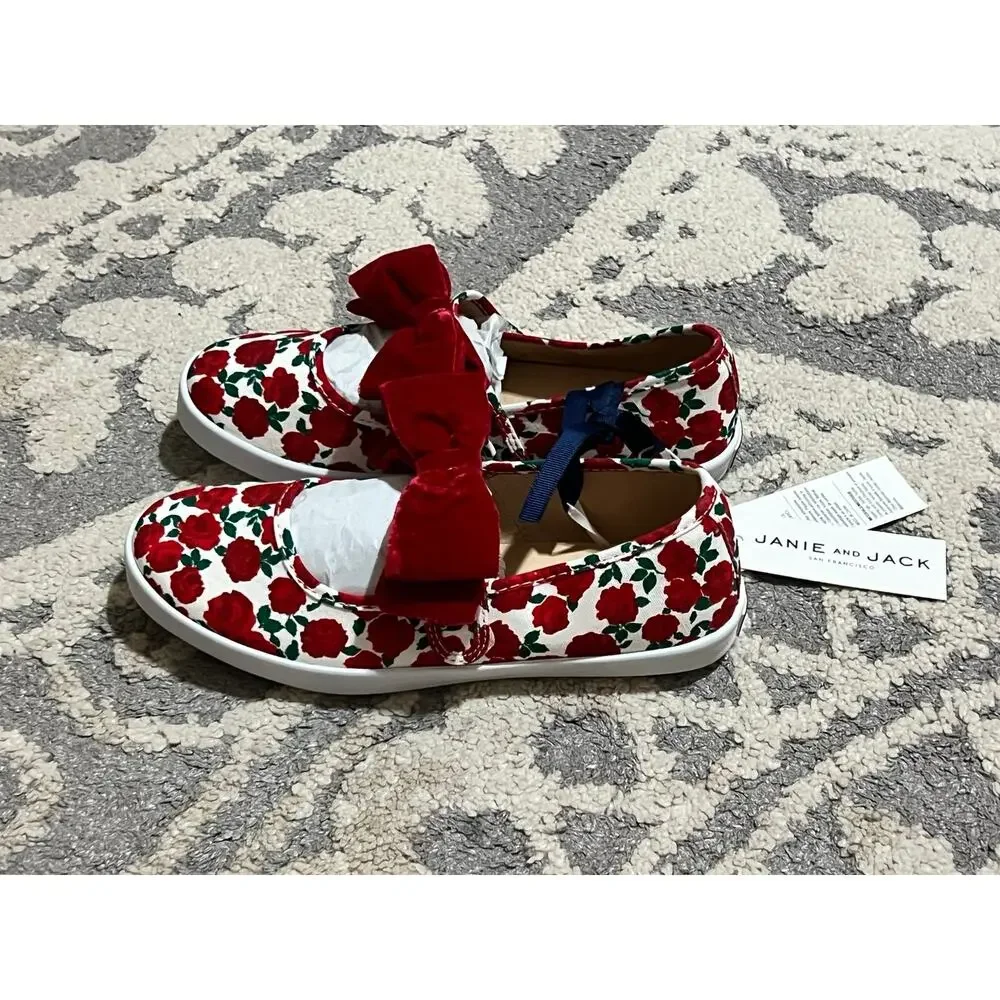 NWT❤️Janie and Jack Girls Floral shoes sz3